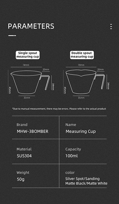 MHW-3BOMBER Espresso Ölçü Bardağı - 100 ml