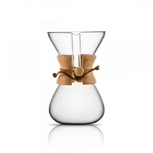 Escobarista 600 ml ahşap boyunlu Chemex kahve demleme ekipmanı